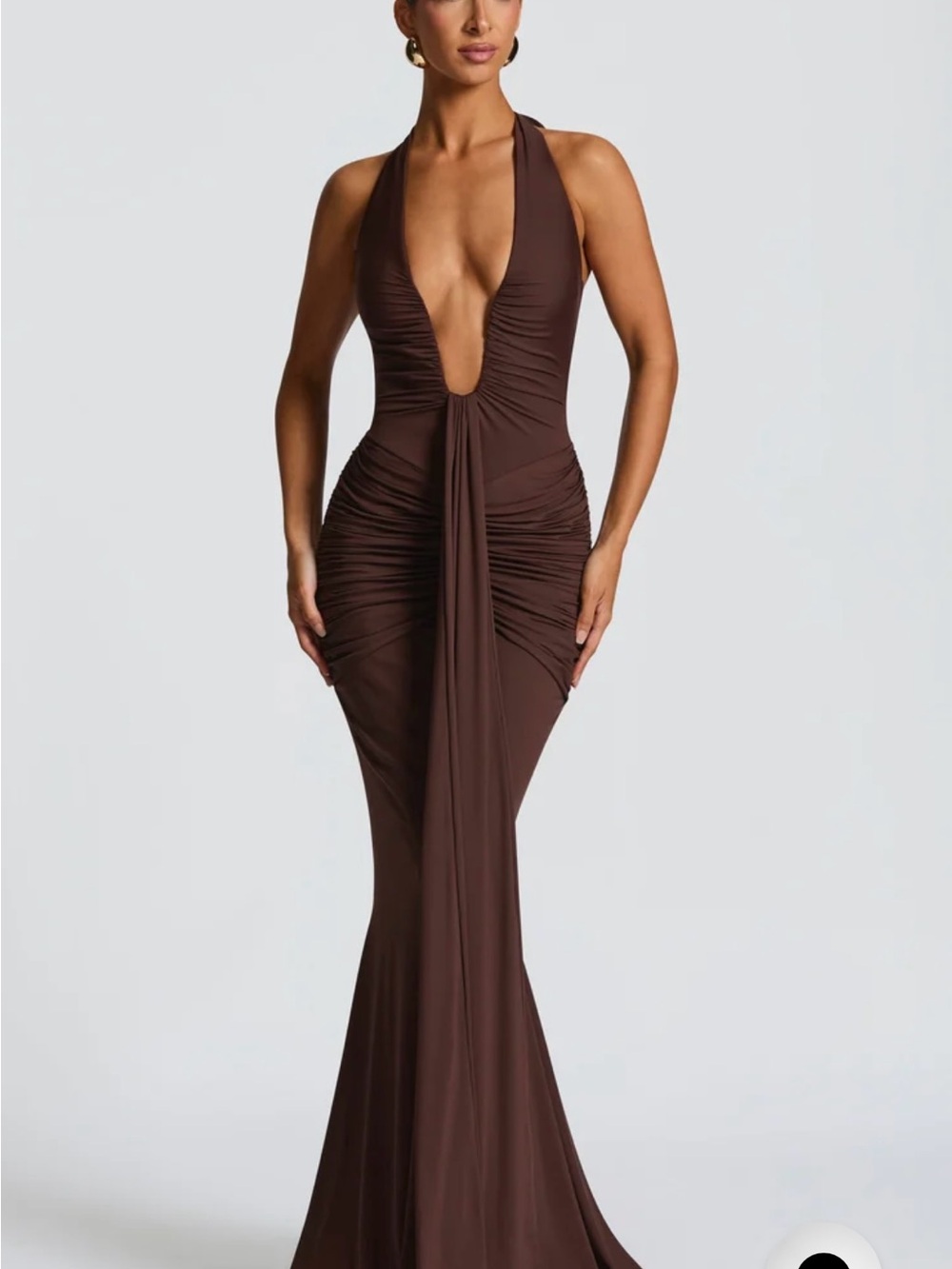 Babyboo Small Rosetta Maxi Dress- Plum Brown